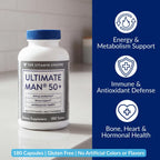 The Vitamin Shoppe Ultimate Man 50+ Multivitamínico - 180 comprimidos