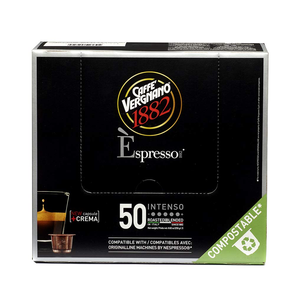 Caffe Vergnano Intenso - Cápsulas de Espresso (50 uds) - Compatibles Nespresso Original Line