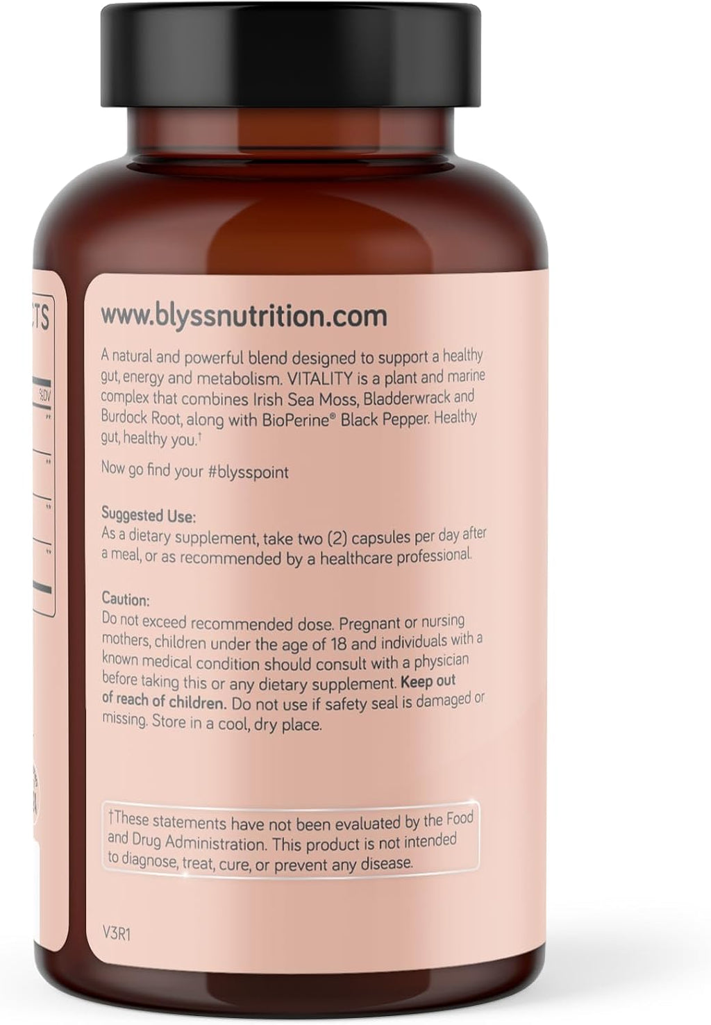 BLYSS Nutrition Musgo Marino Irlandés Orgánico con Bardana y Fucus - 60 Cápsulas Veganas