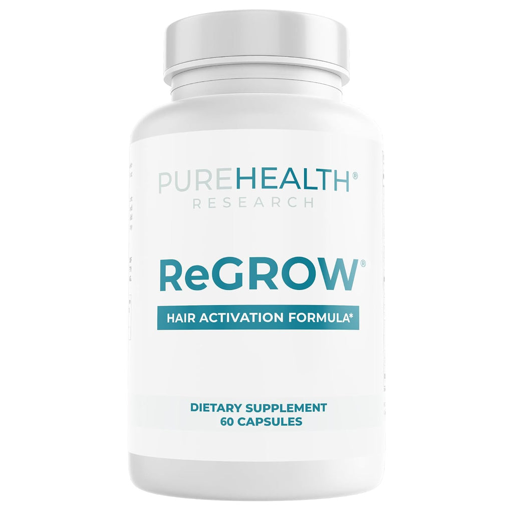 PUREHEALTH RESEARCH ReGrow - Suplemento Capilar con Biotina, Colágeno y Queratina - 60 Cápsulas