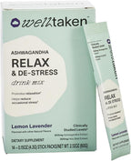 WellTaken Ashwagandha Relax & De-Stress Powder - Limón y Lavanda - 14 sobres