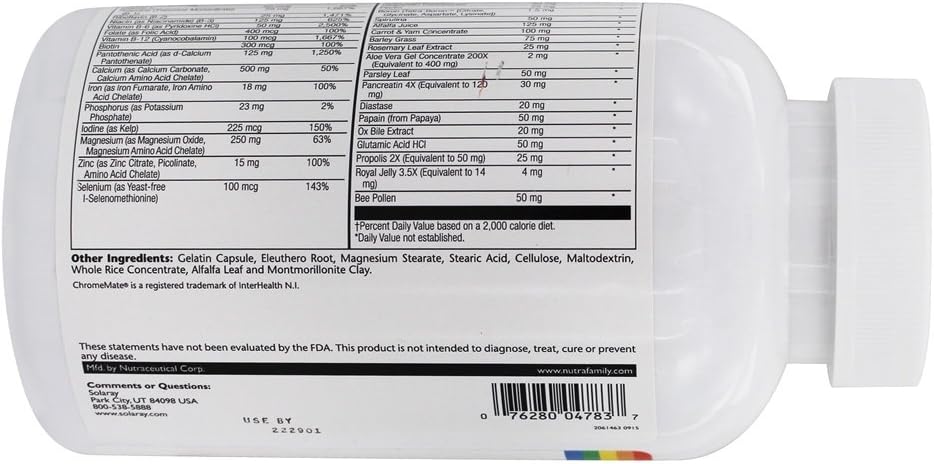Solaray - Spectro Multivitamínico - 360 Cápsulas