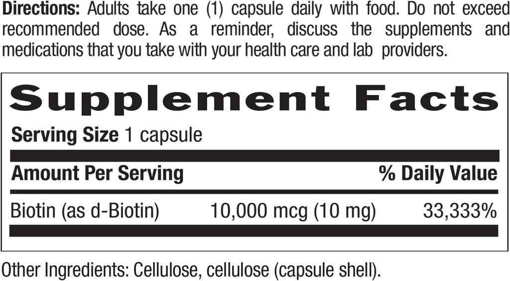 Country Life Biotina 10 mg (10000 mcg) - Vegano y Sin Gluten