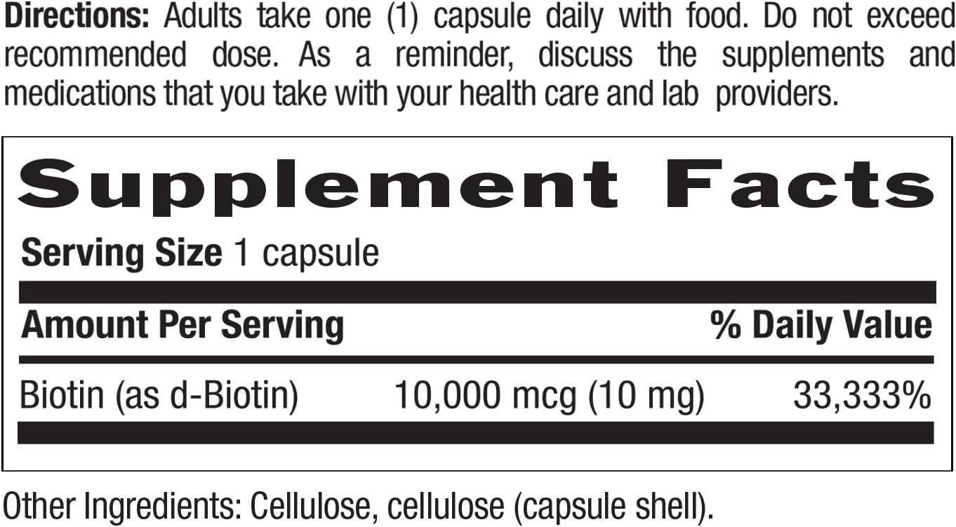 Country Life Biotina 10 mg (10000 mcg) - Vegano y Sin Gluten