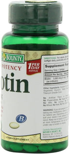 Nature's Bounty Biotina Super Potencia 5000mcg - 72 Cápsulas Blandas (Pack de 2)