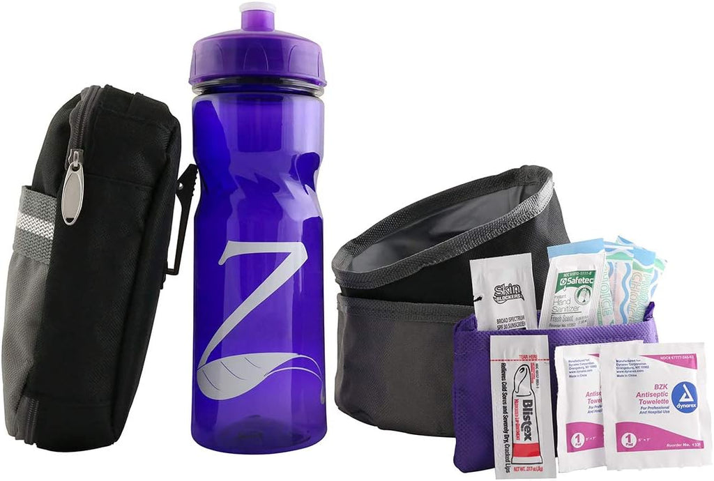 Kit de Cuidado para Perros Mayores Amber NaturalZ con Suplementos Herbales Adizone, Cartricil Plus, DermaNERV y Life Cell - Incluye Bolsa, Botella de Agua, Kit de Vendas y Comederos