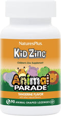 Animal Parade KidZinc - Zinc Orgánico Quelado para Niños - 90 Pastillas Sabor Mandarina