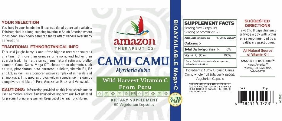 Camu-Camu Mega C 500mg Wild Crafted - 60 Cápsulas