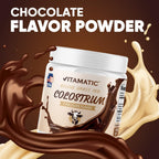 Polvo de Calostro Bovino Vitamatic - Suplemento para la Salud Intestinal, Inmunidad y Recuperación - 81 Gramos - 30 Dosis (Sabor Chocolate)
