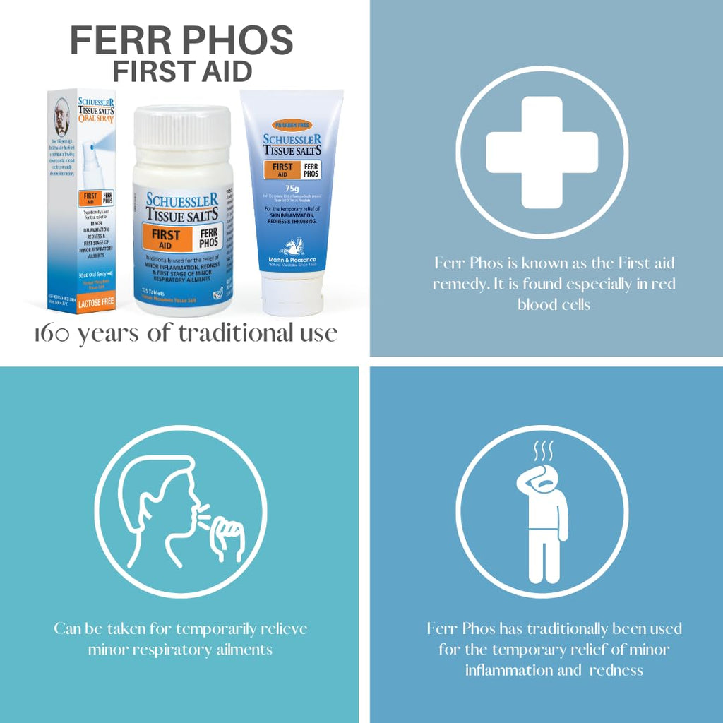 Schuessler Tissue Salts Ferr Phos No. 4 – 6X Sales Celulares, 125 Comprimidos
