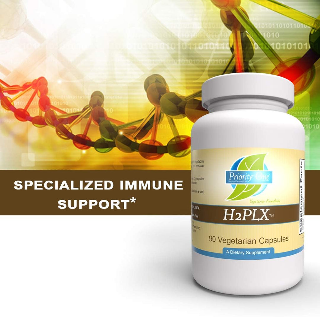 Priority One Vitamins H2PLX – Fórmula especializada de apoyo inmunológico con litio y extracto de melisa, 90 cápsulas vegetarianas