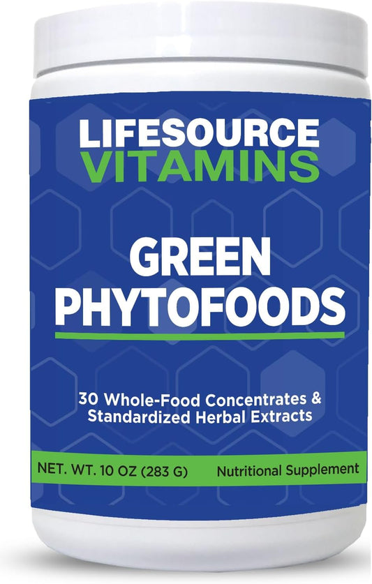 LifeSource Vitamins Green Phyto Foods 10 oz - 27 Verduras Orgánicas - 72 Minerales