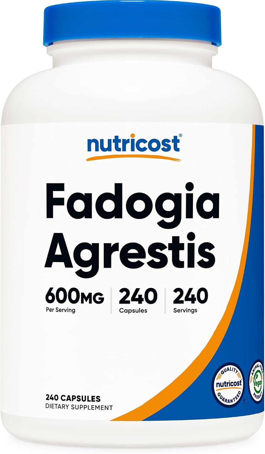 Nutricost Fadogia Agrestis (240 Cápsulas | 600 mg por ración) - Potente Extracto 10:1, Sin Gluten, Sin OGM