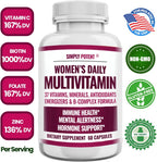 Simply Potent Multivitamínico para Mujeres – 37 Vitaminas y Minerales con Biotina, Té Verde y Complejo B, 60 Cápsulas