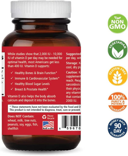 Vitamina D3 2000 UI - 30 Cápsulas - PURE – Contribuye al mantenimiento de los niveles normales de calcio en sangre. – Image 2