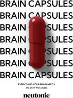 Neutonic Nootropic Brain Supplement – 90 Cápsulas – 1 Mes de Suministro – para Hombres y Mujeres – Apoya Memoria, Claridad Mental y Función Cognitiva