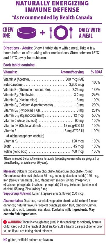 Jamieson Multivitamínico Completo Masticable para Adultos Sabor Citrus Twist - 60 Comprimidos