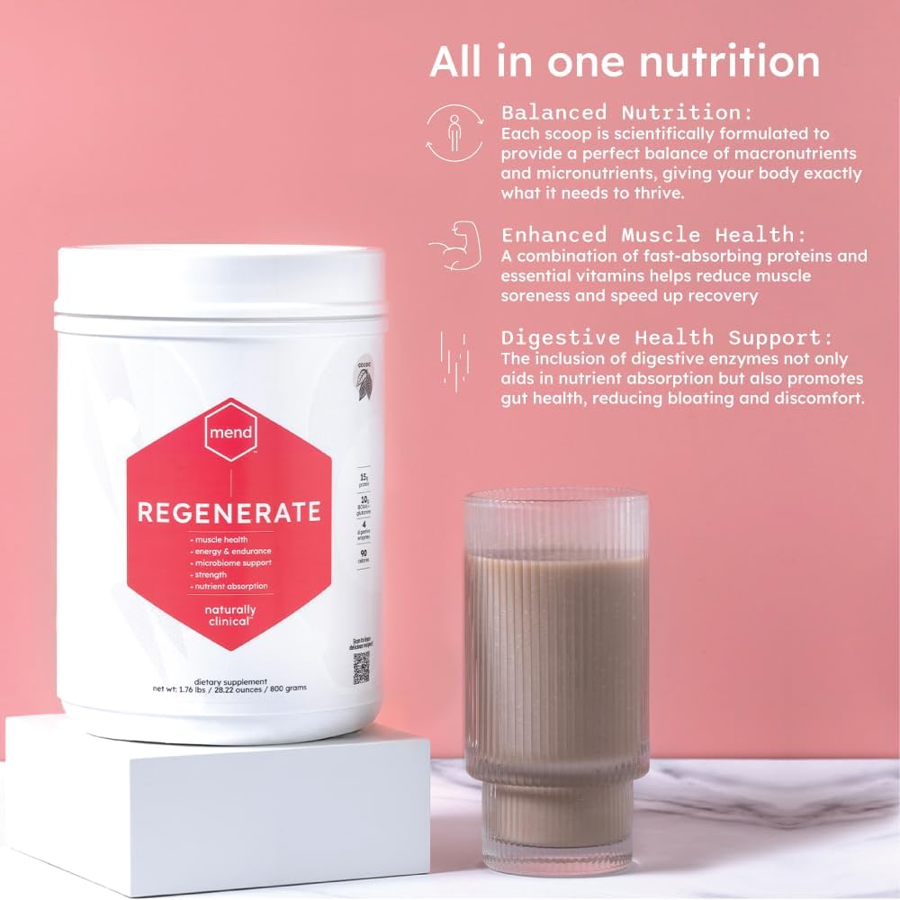 MEND Regenerate – Proteína en Polvo de Cacao para Recuperación Post-Entreno, 20 raciones