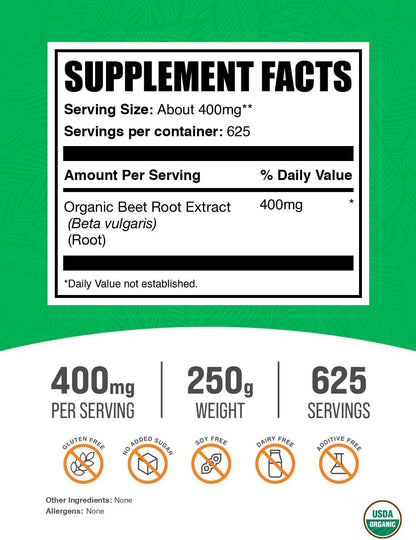 BulkSupplements Extracto de Raíz de Remolacha Orgánica en Polvo - 250g – Image 2