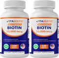 Vitamatic Biotina de Alta Potencia 20000 mcg con Keratina 100 mg - 120 Tabletas