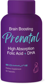 BioImmune Ultra Strength – Vitaminas Prenatales de Alta Biodisponibilidad con Folato Metilado, Ácido Fólico, DHA Omega 3