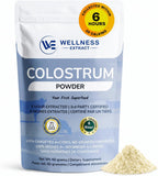 WELLNESS EXTRACT Calostro Bovino en Polvo - Orgánico, Alimentado con Pasto, con Lactoferrina, Rico en IgG, Sin Sabor, 150g