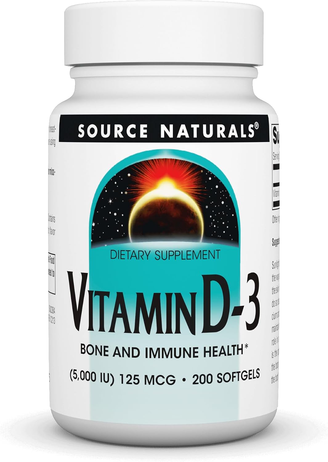Source Naturals Vitamina D-3 5000 UI 200 Cápsulas Blandas