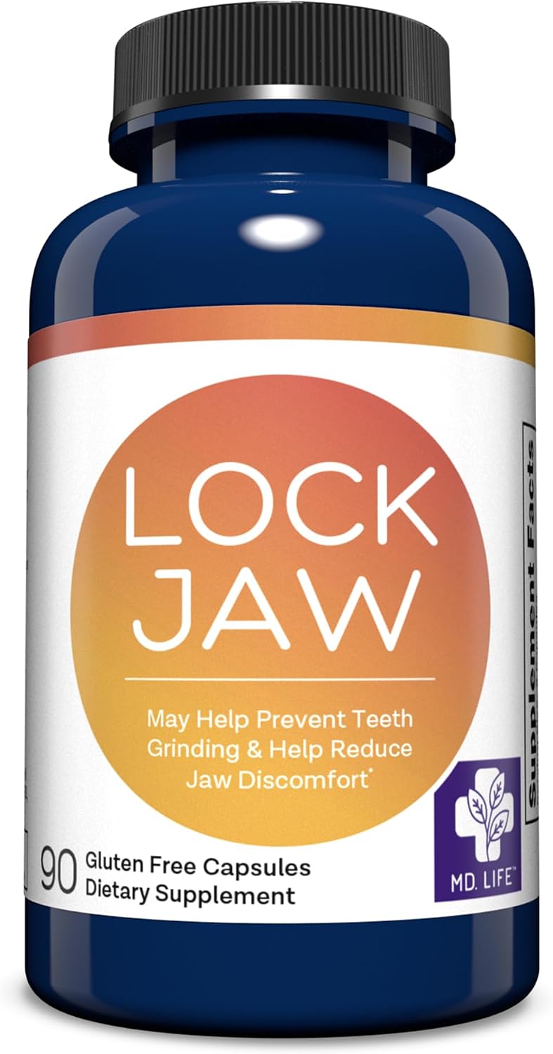 MD.LIFE Lock Jaw Assistance - Suplemento para Alivio de la Mandíbula - 60 Cápsulas Veganas - Doble Potencia