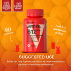 VEGEPOWER Gominolas Veganas de Vitamina D3 y B12, Metilcobalamina, para Adultos y Niños, Sabor Naranja, 90 Gominolas