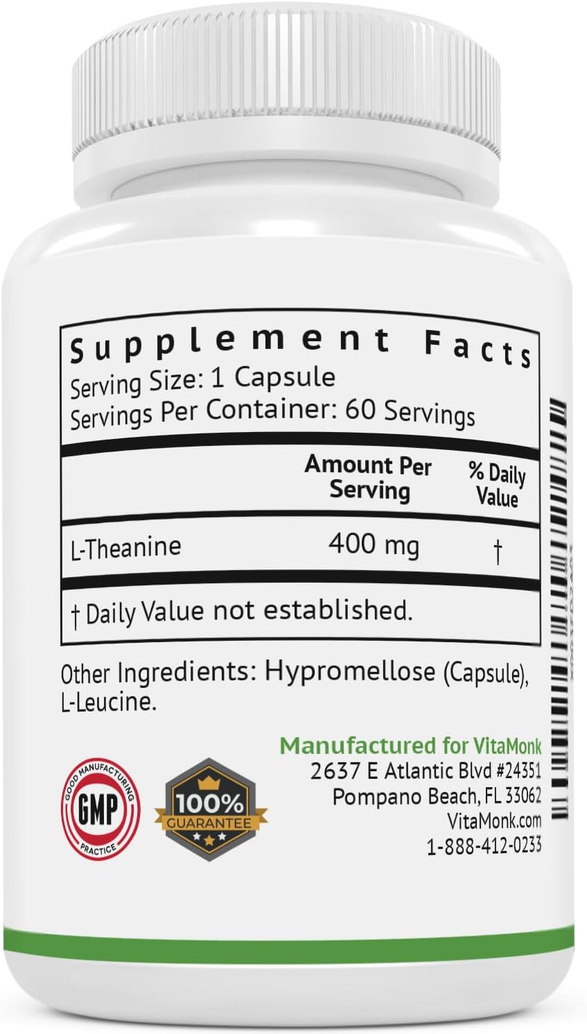VitaMonk L-Teanina 400mg - 60 Cápsulas