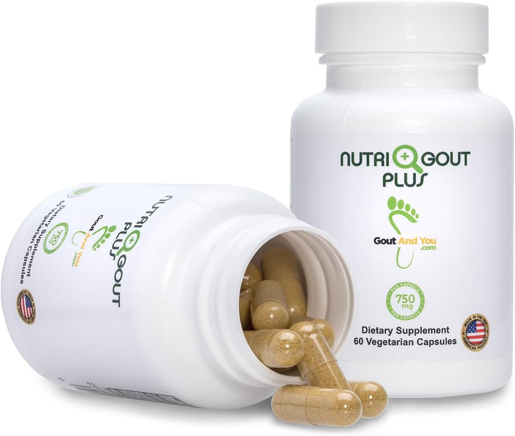 Gout and You NutriGout Plus - Suplemento para el Ácido Úrico - 60 Cápsulas Vegetarianas - 750 mg por Cápsula