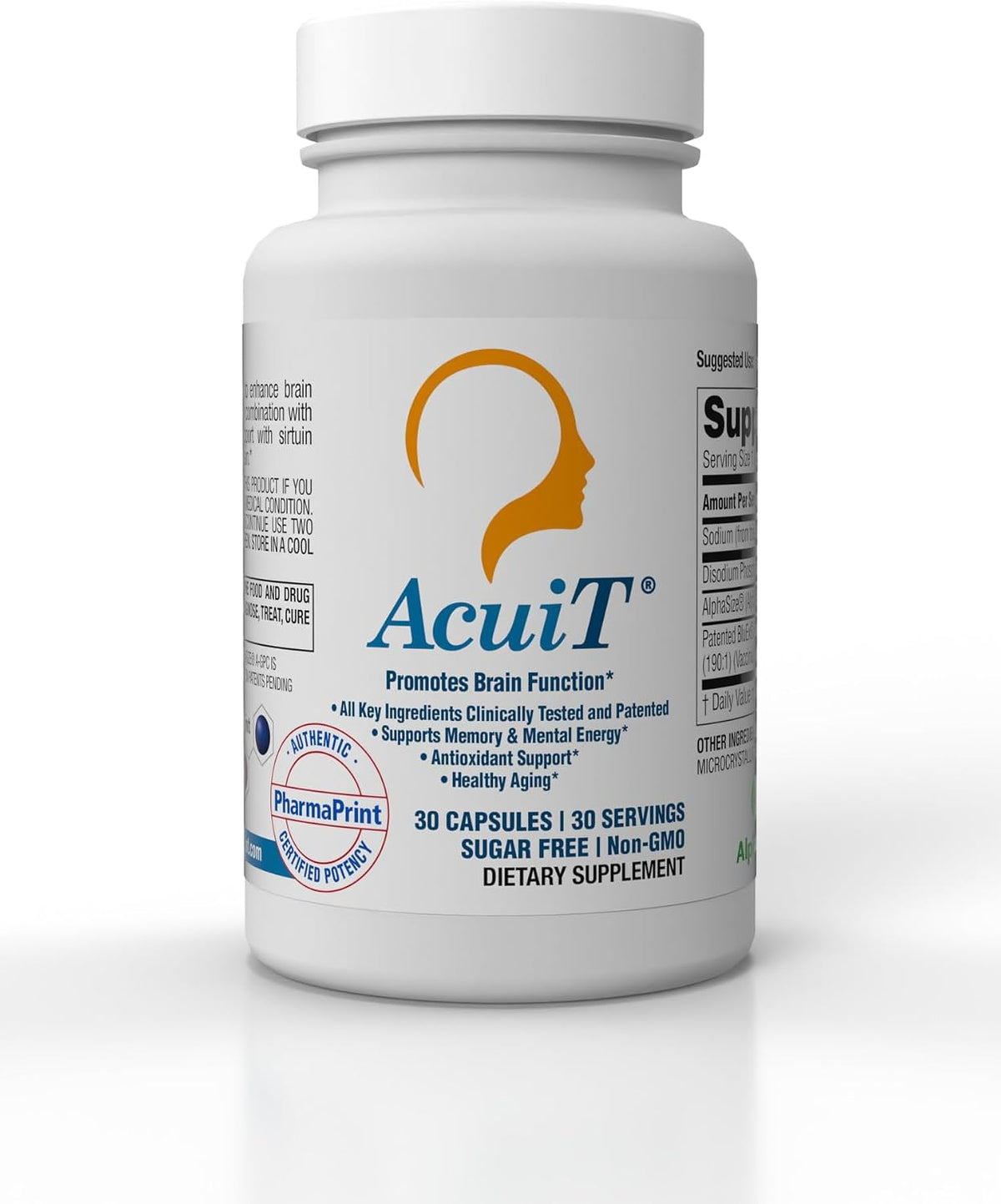 PharmaPrint AcuiT - Suplemento Dietético, 30 – Extracto de arándano (BluEx™): Estandarizado al 30% de fenoles – Image 1