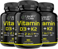 Health Dose Vitamina D3 10.000 UI + K2 (MK7) Suplemento, 180 cápsulas blandas