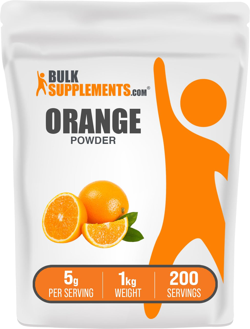 BulkSupplements.com Orange Powder - Orange Fruit Powder, Nutrient-Rich Flavoring - Gluten Free, 5g per Serving, 250g (8.8 oz) (Pack of 1)