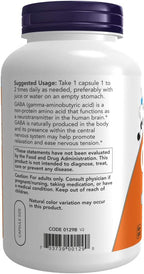 Now GABA 750 mg 200 Veg Capsules