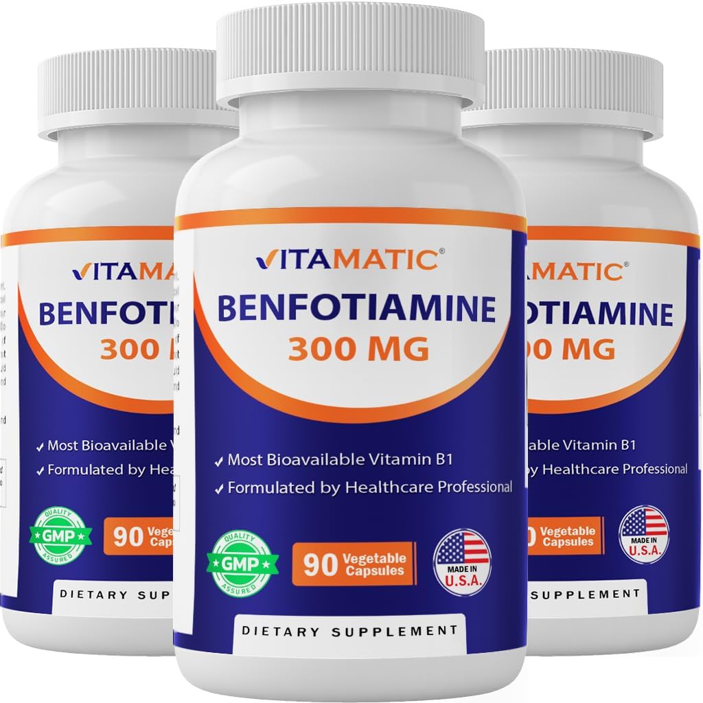 Vitamatic Benfotiamina 300 mg - 90 Cápsulas Vegetales (3 Botes)