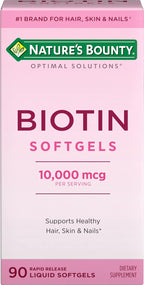 Nature's Bounty Biotina 10000mcg - 90 Cápsulas Blandas de Liberación Rápida