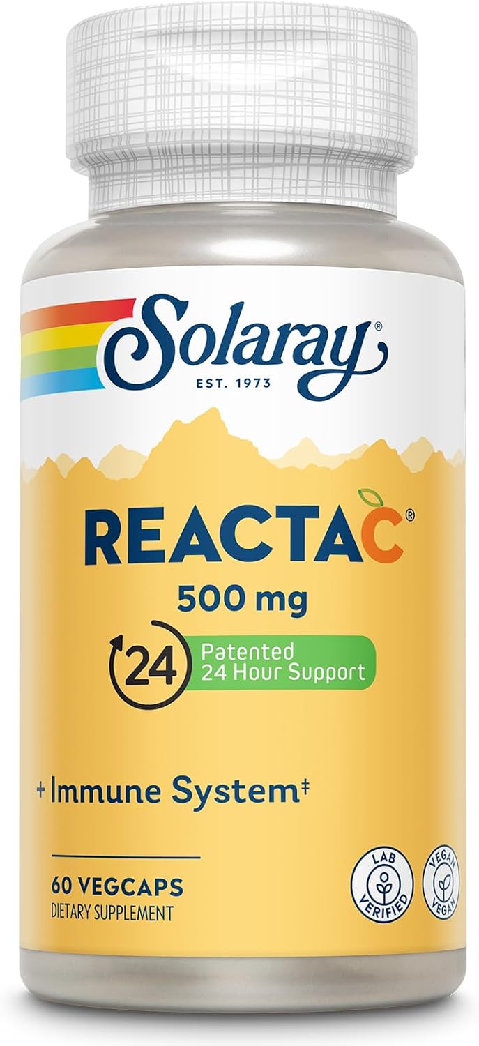 SOLARAY Reacta-C - Vitamina C de 500 mg con Bioflavonoides - 120 Cápsulas