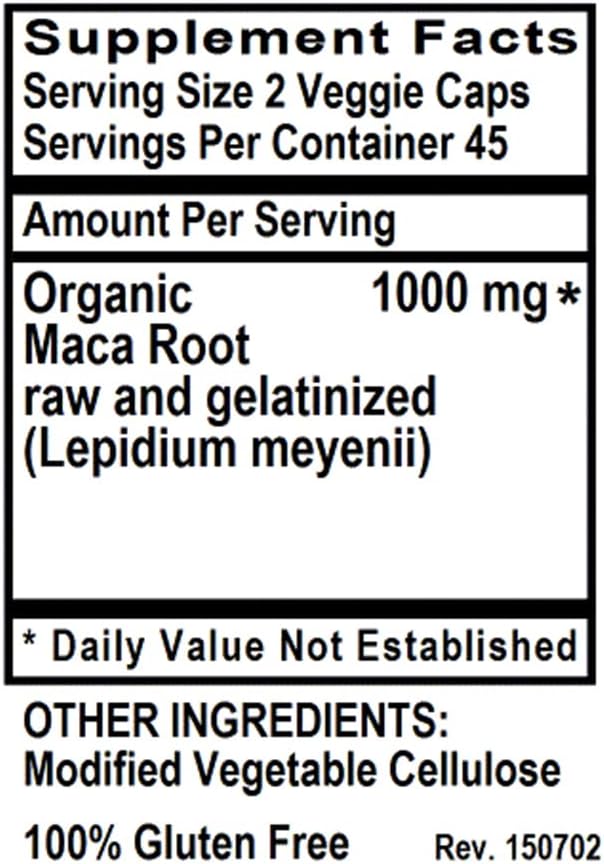 Maca, 90 Cápsulas Vegetarianas – Holly Hill Health Foods