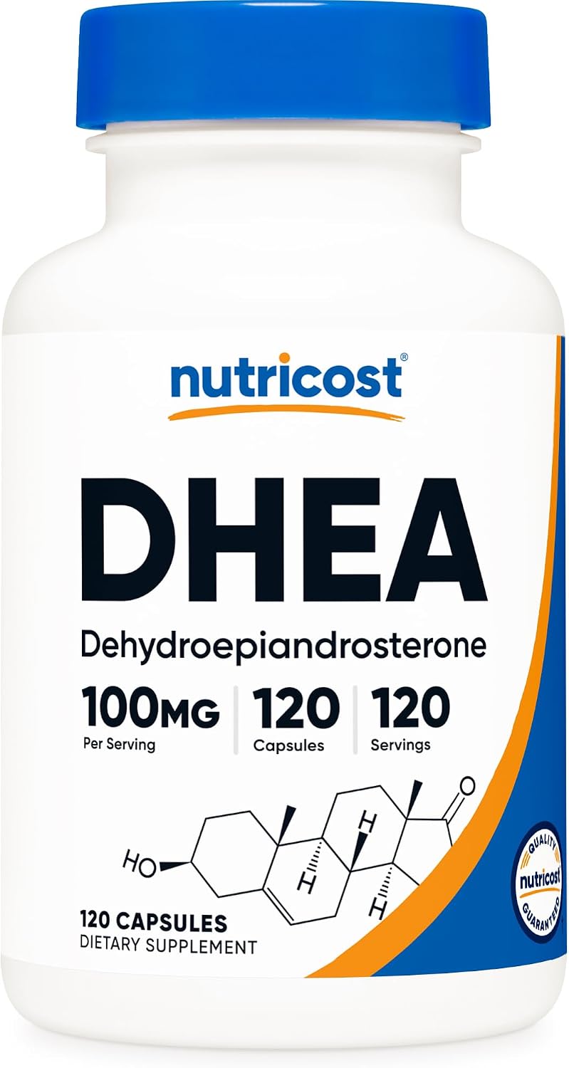 Nutricost DHEA 100 mg, 120 Cápsulas - Sin Gluten, Sin Soja, No OGM