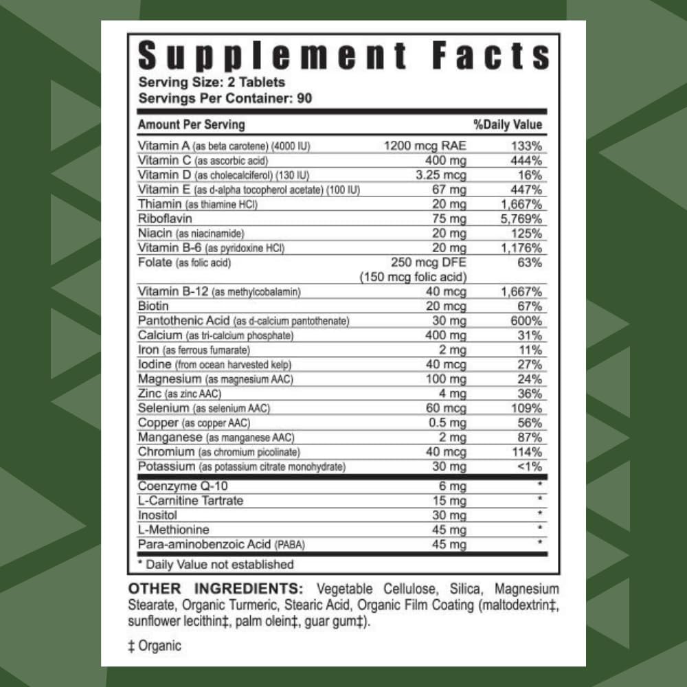 Youngevity Ultimate Daily Mega Multivitamin - 20+ Vitamins and Minerals with CoQ10 - High Absorption - 180 Tablets