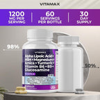 Nerve-Plus - Complemento para el nervio ciático con ácido fólico, guisante, glucosamina, MSM, complejo vitamínico B, ácido alfa lipoico 300 mg – 60 cápsulas