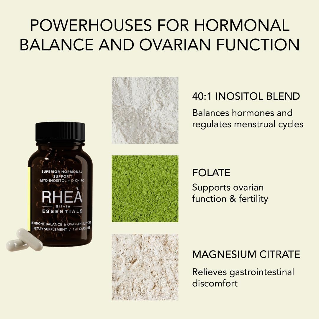RHEASILVIA Myo-Inositol y D-Chiro Inositol 40:1 con Folato y Magnesio | 60 Cápsulas