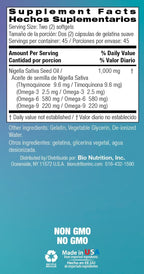 Bio Nutrition Black Seed Oil 1000mg, 90 Softgels - Cold Pressed Nigella Sativa | Essential Fatty Acids