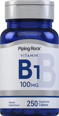 Piping Rock Vitamina B1 100mg | Tiamina | 250 Comprimidos