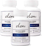 Elon Matrix 5000 Complete Multivitamin — Vitaminas para Cabello, Piel y Uñas — 5000 mcg Biotina, Pack de 3 (180 Días)