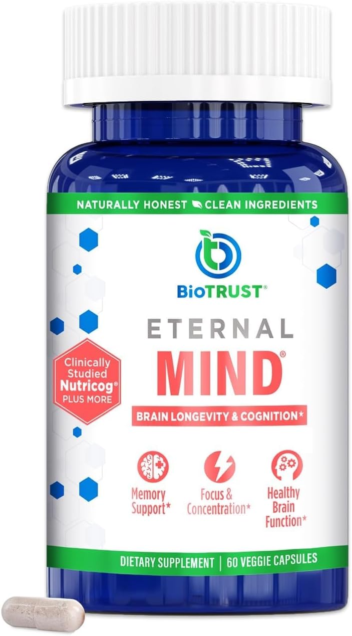 BioTrust Eternal Mind - Suplemento para la Memoria, Concentración y Agilidad Mental - 30 Cápsulas