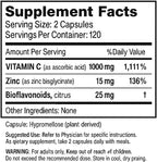 Vita4Life Vitamina C 1000 mg con Zinc y Bioflavonoides - 240 Cápsulas