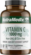 NutraMedix Vitamina C 1000 mg sin maíz - Cápsulas vegetales (120 cápsulas)