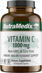 NutraMedix Vitamina C 1000 mg sin maíz - Cápsulas vegetales (120 cápsulas)